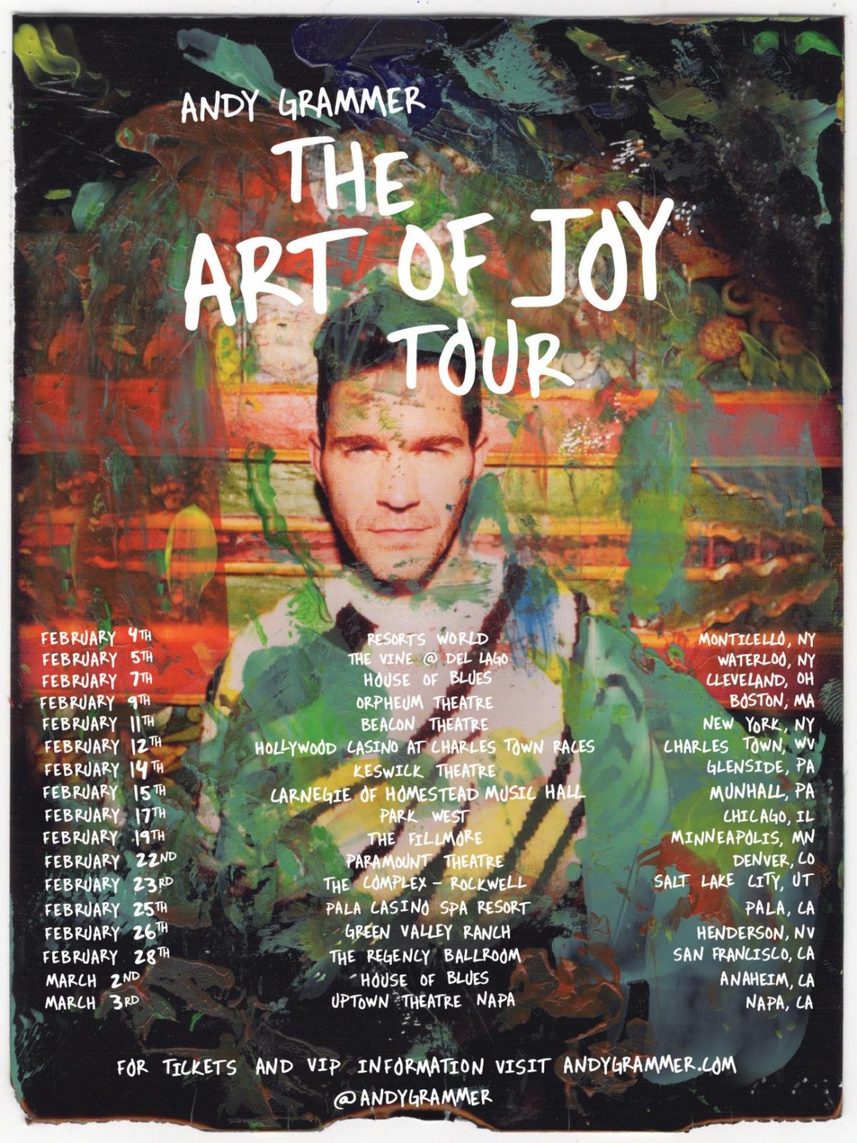 ANDY GRAMMER THE ART OF JOY TOUR 2022 Revolt In Style