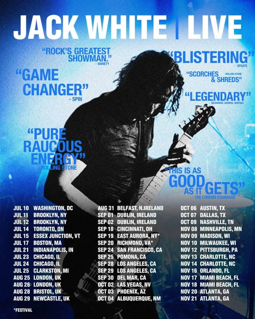 Jack White Live 2026 Tour Poster
