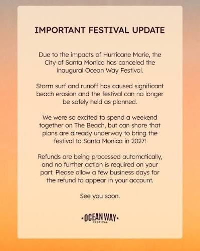 Ocean Way Festival Canceled
