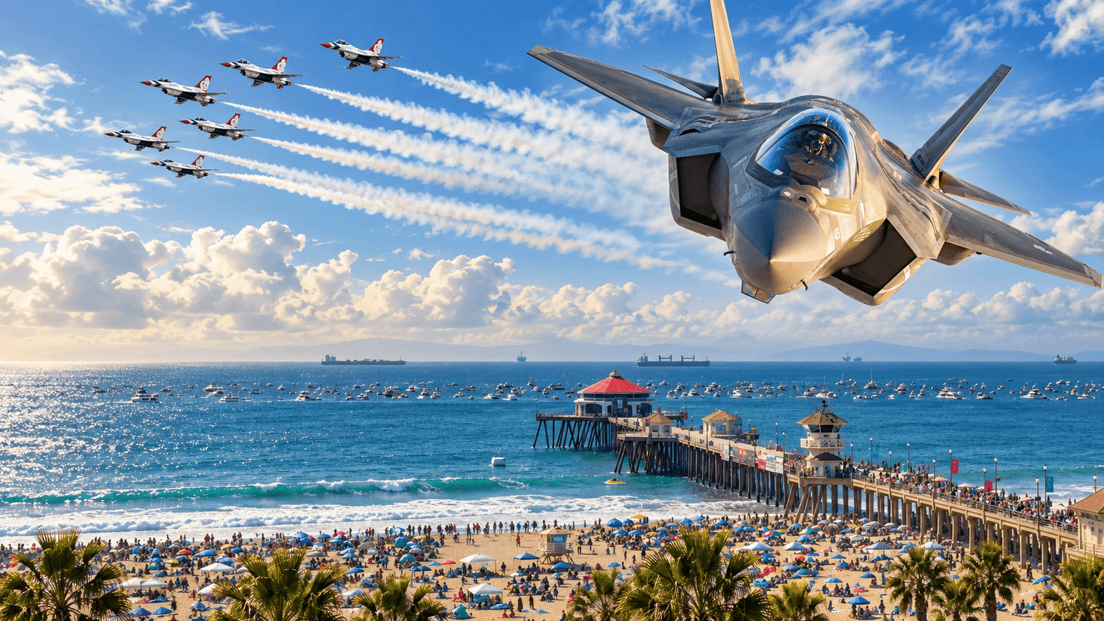 Pacific Airshow Over Huntington Beach